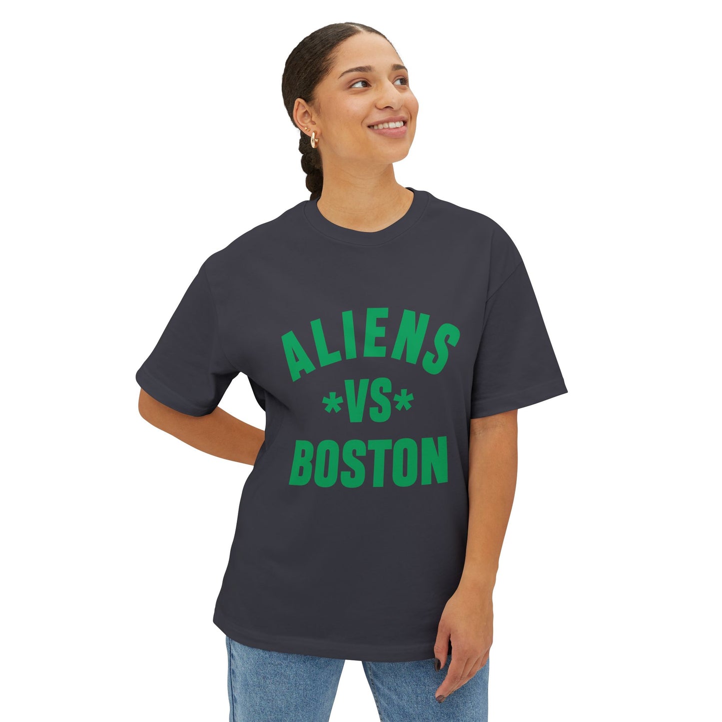 Aliens vs Boston Unisex Oversized Boxy Tee