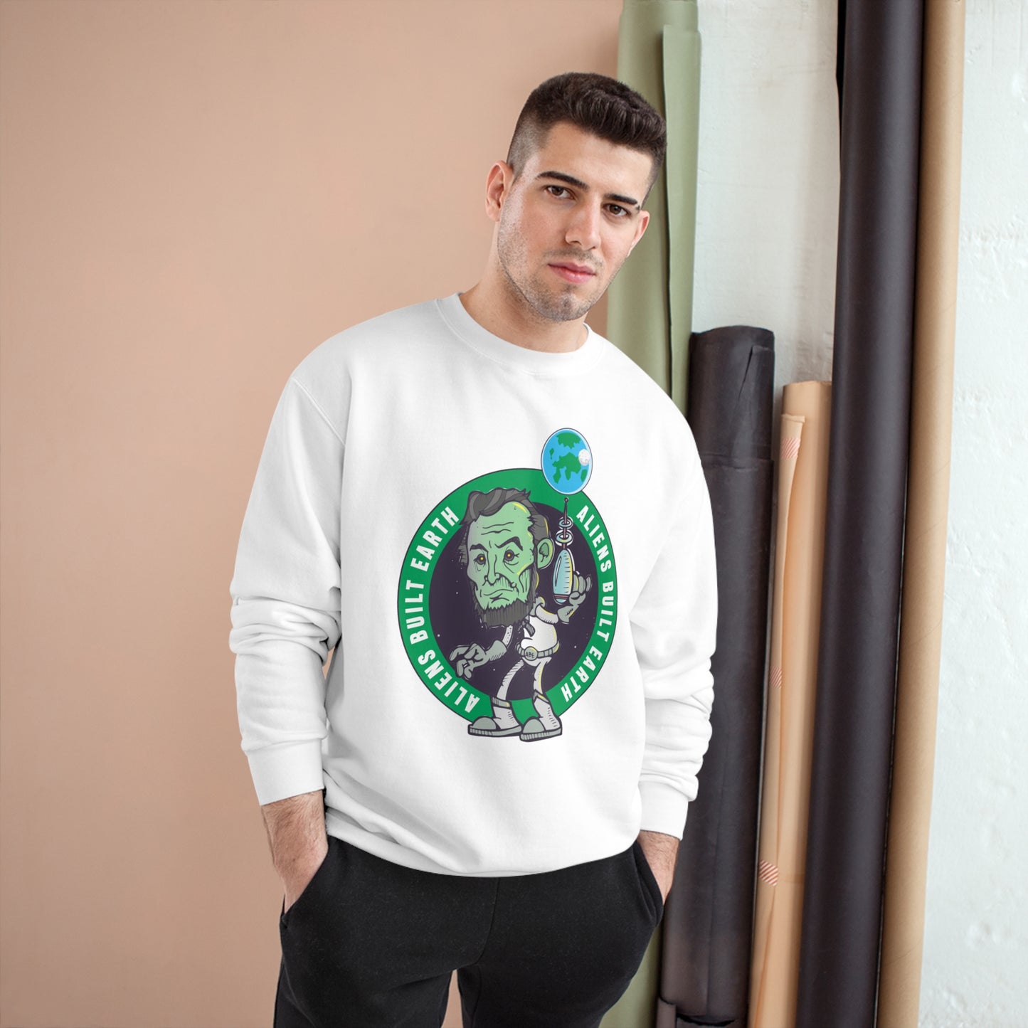 Aliens Built Earth Celtics Champion Sweatshirt