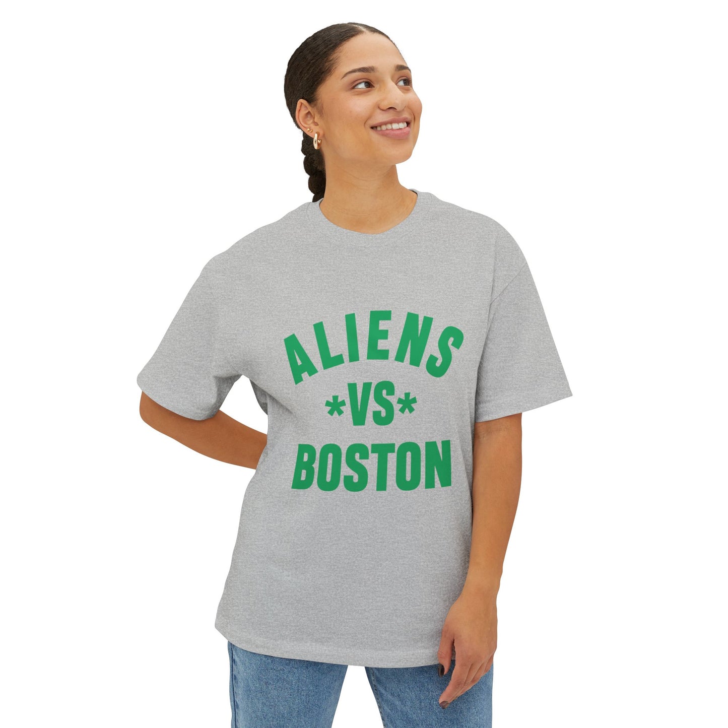 Aliens vs Boston Unisex Oversized Boxy Tee