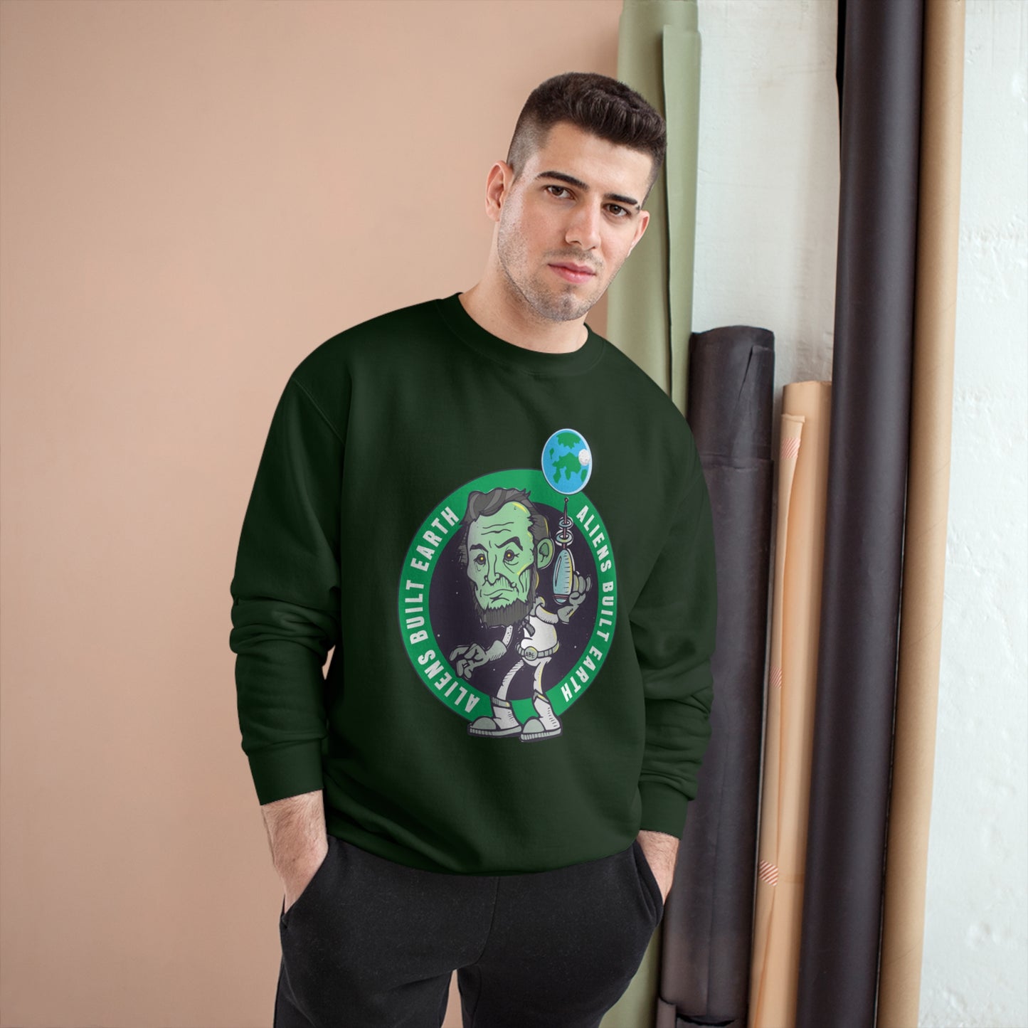 Aliens Built Earth Celtics Champion Sweatshirt