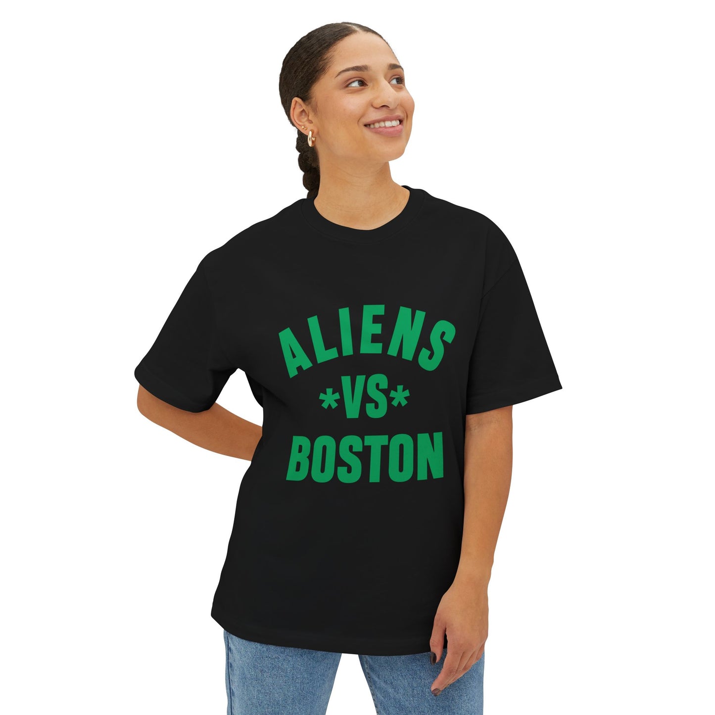 Aliens vs Boston Unisex Oversized Boxy Tee