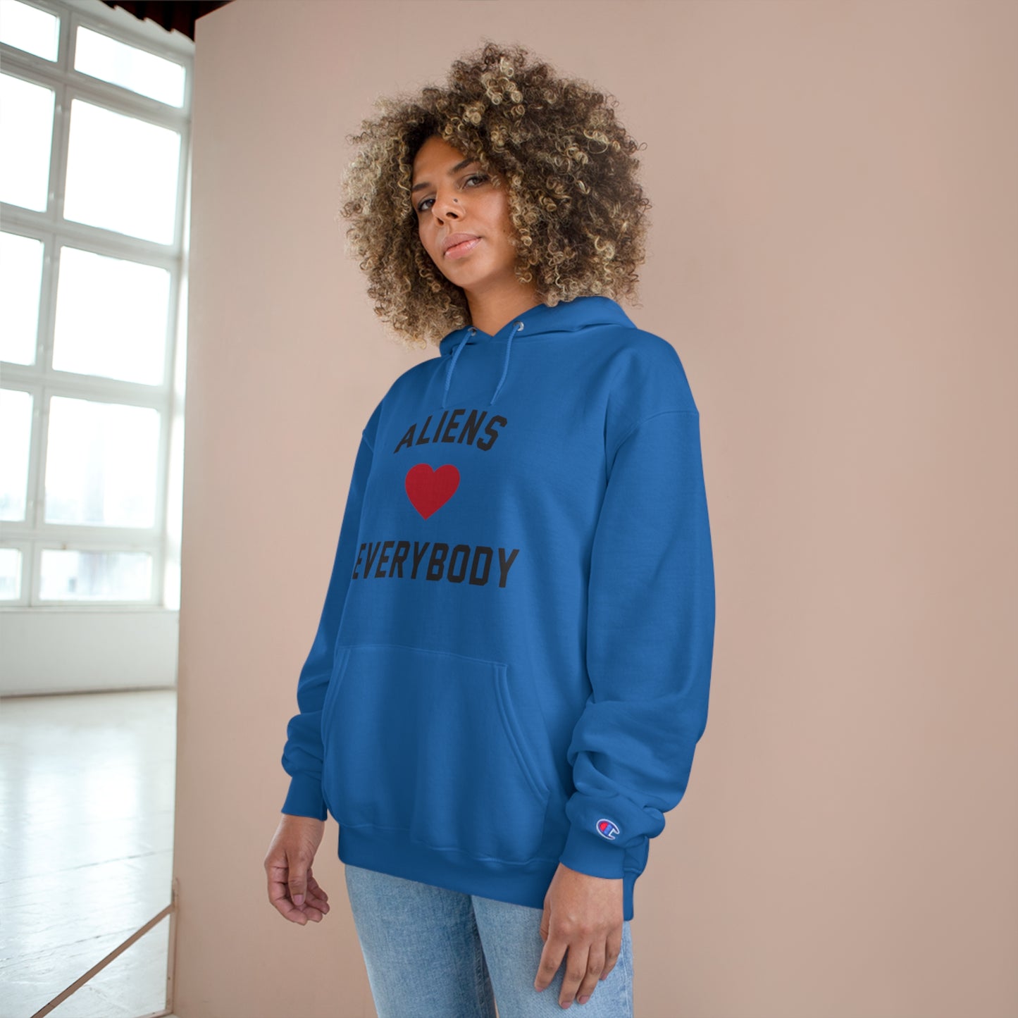 Aliens Love Everybody Champion Hoodie