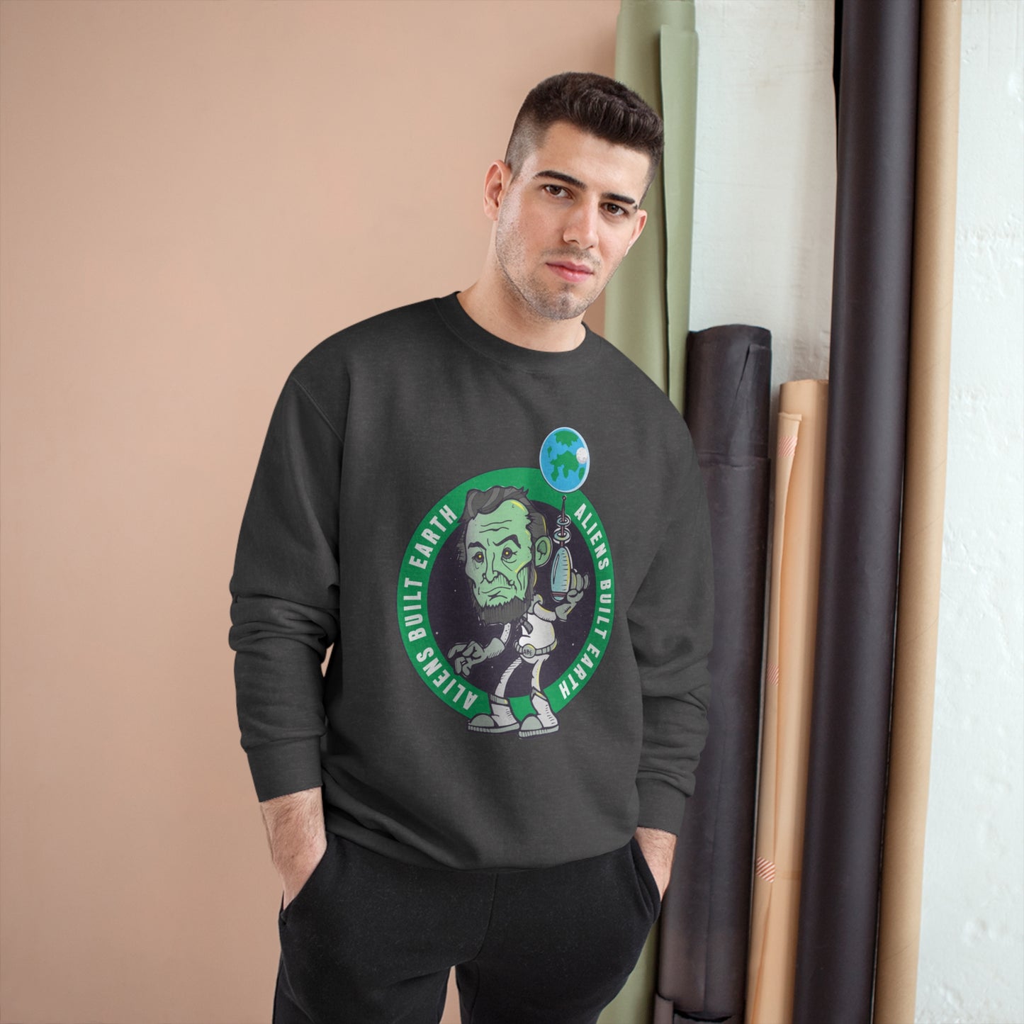 Aliens Built Earth Celtics Champion Sweatshirt