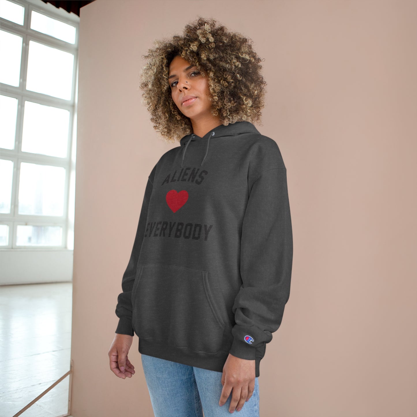 Aliens Love Everybody Champion Hoodie