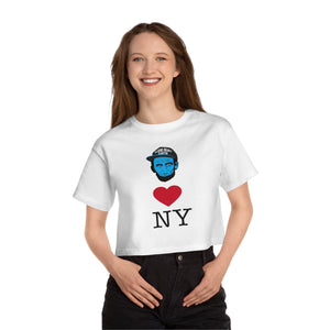 Aliens love NYC Champion Women's Heritage Cropped T-Shirt