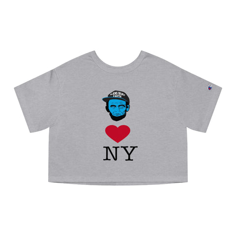 Aliens love NYC Champion Women's Heritage Cropped T-Shirt