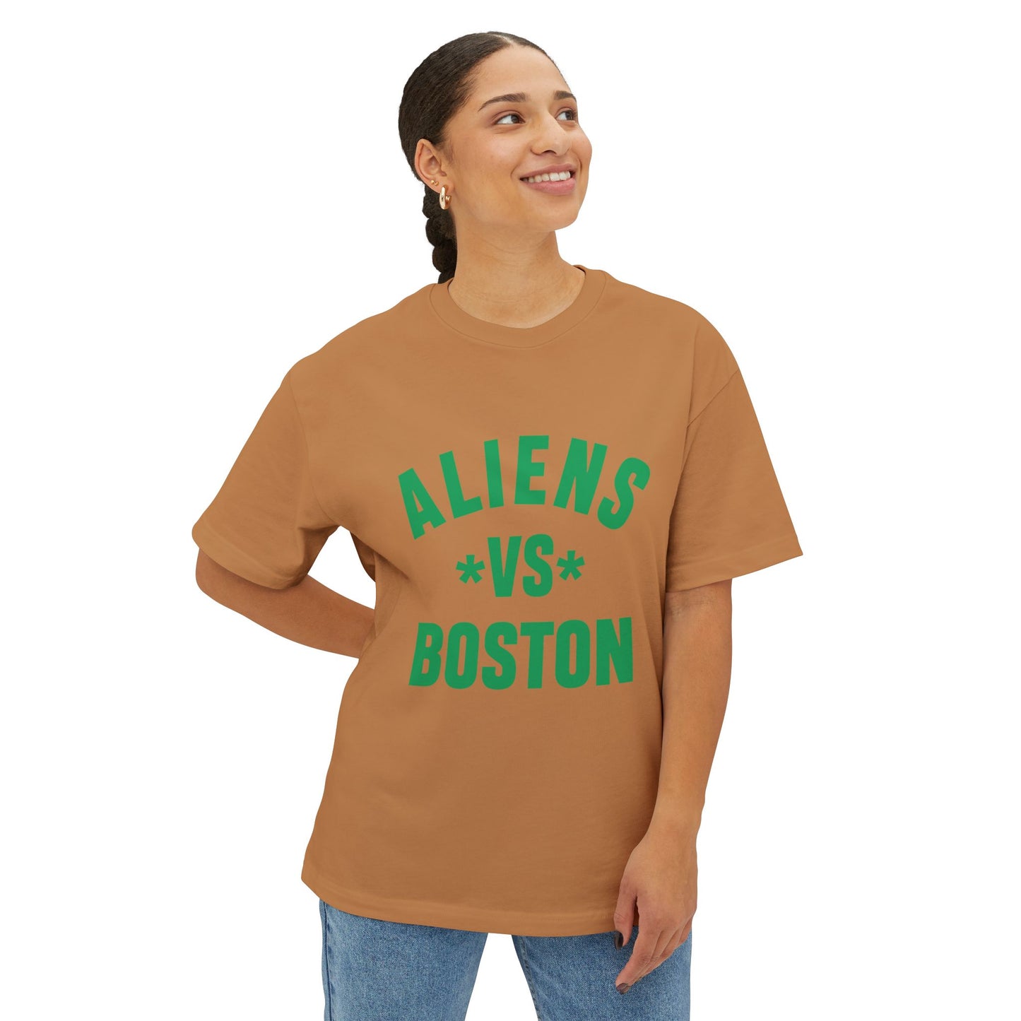 Aliens vs Boston Unisex Oversized Boxy Tee