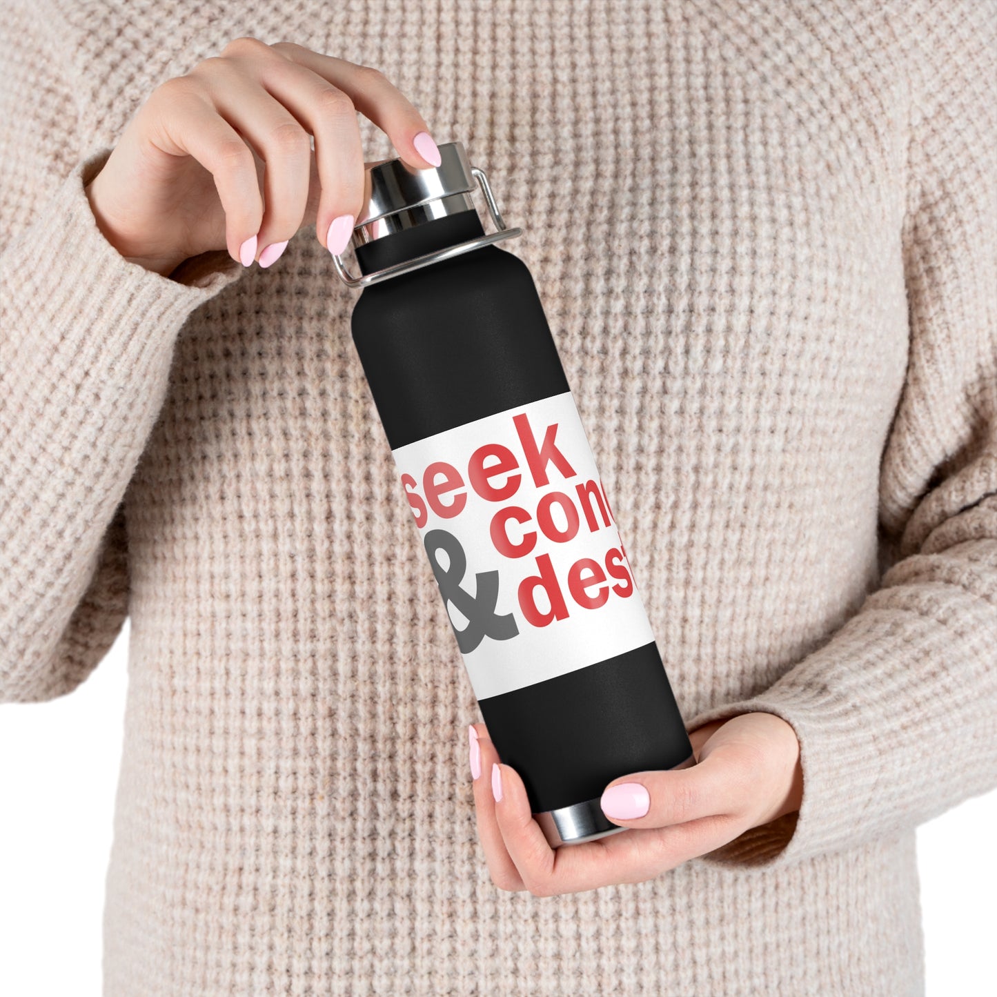 Seek Conquer & Destroy Copper Vacuum Insulated Bottle, 22oz