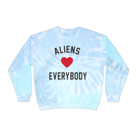 Tye Dye I love Aliens Unisex Tie-Dye Sweatshirt