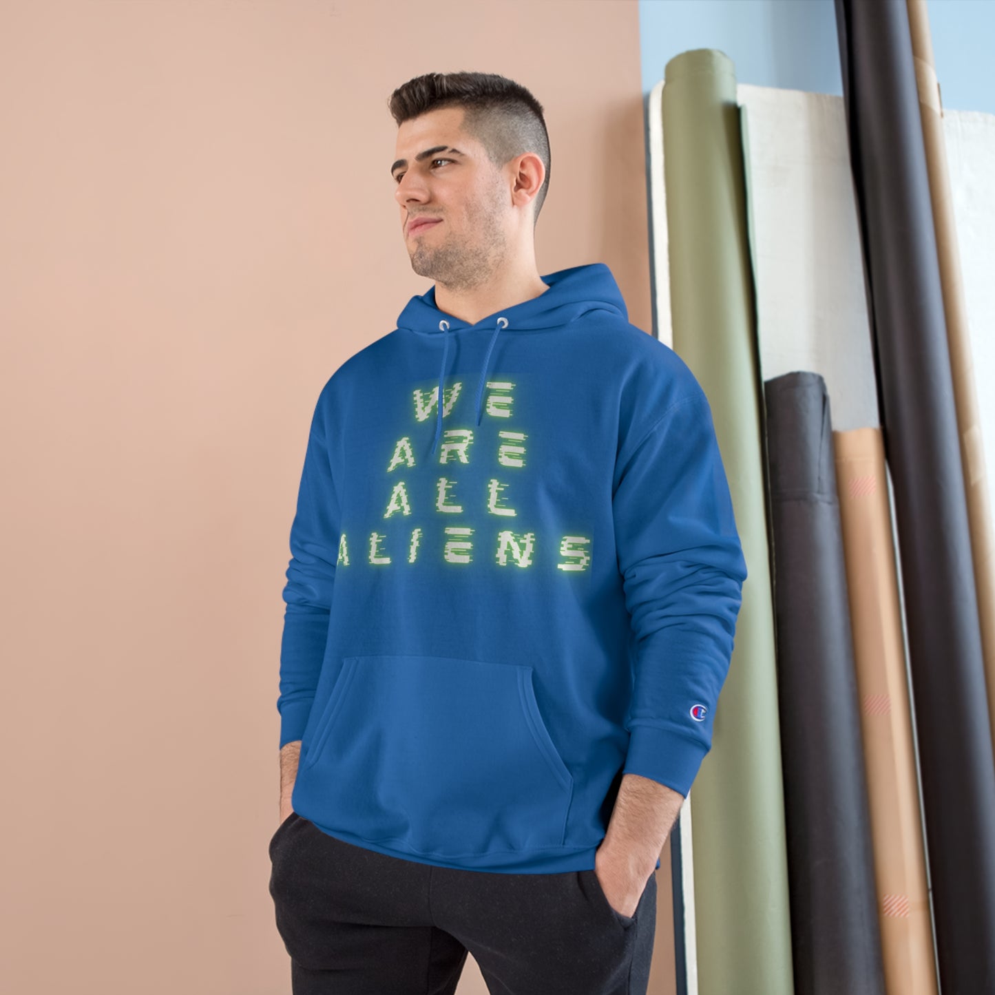 We Are All Aliens Glow Up Champion Hoodie