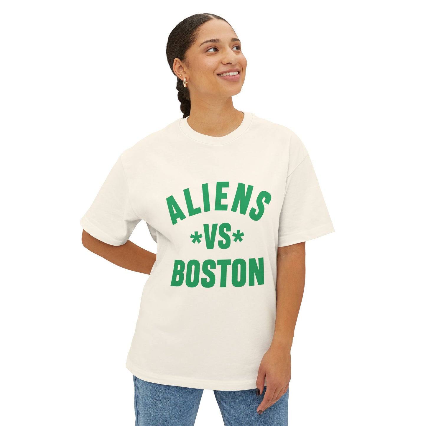 Aliens vs Boston Unisex Oversized Boxy Tee