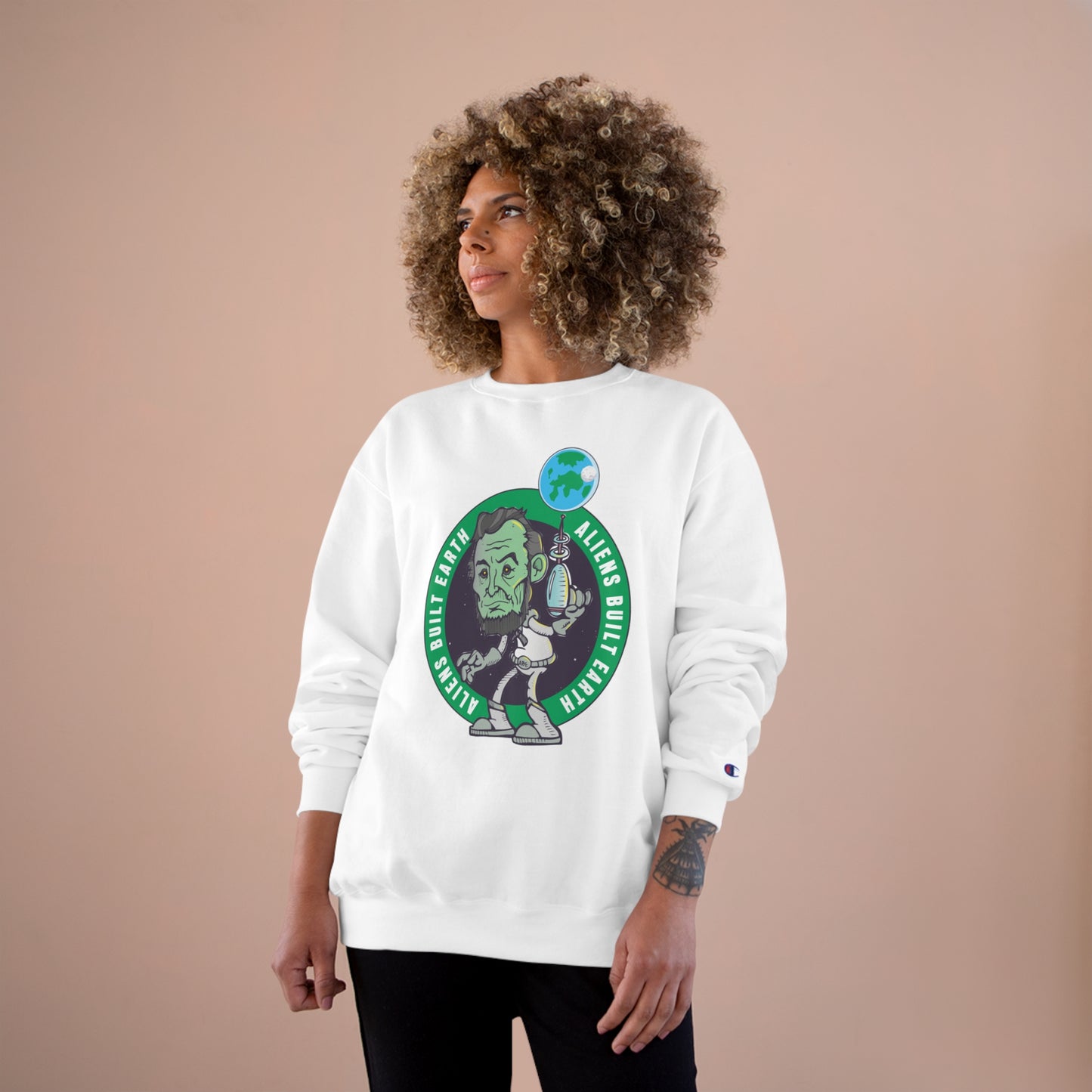 Aliens Built Earth Celtics Champion Sweatshirt