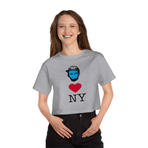 Aliens love NYC Champion Women's Heritage Cropped T-Shirt