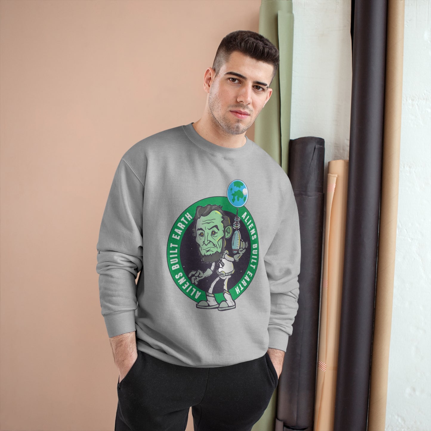 Aliens Built Earth Celtics Champion Sweatshirt