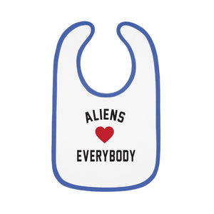 Aliens love Baby Contrast Trim Jersey Bib