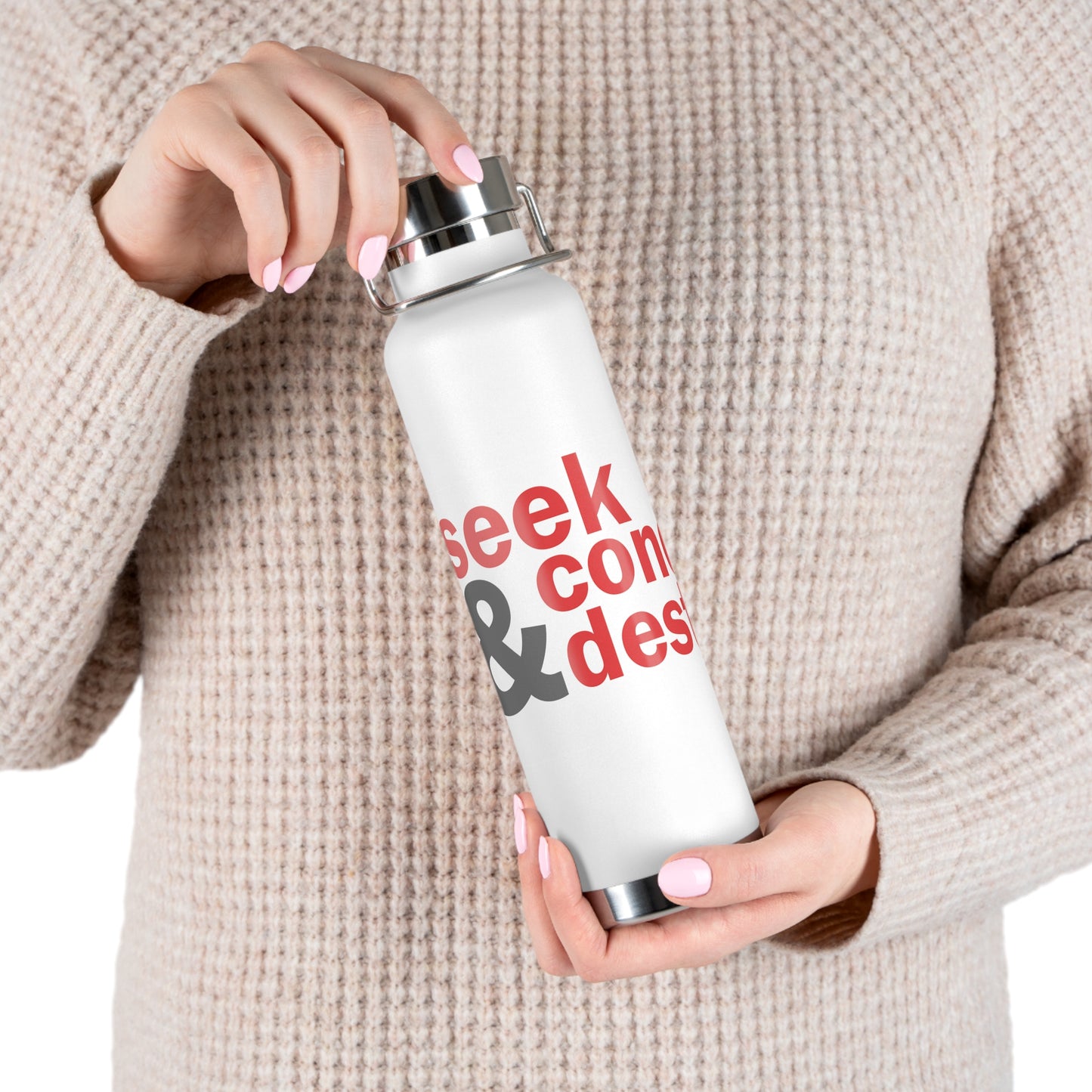 Seek Conquer & Destroy Copper Vacuum Insulated Bottle, 22oz