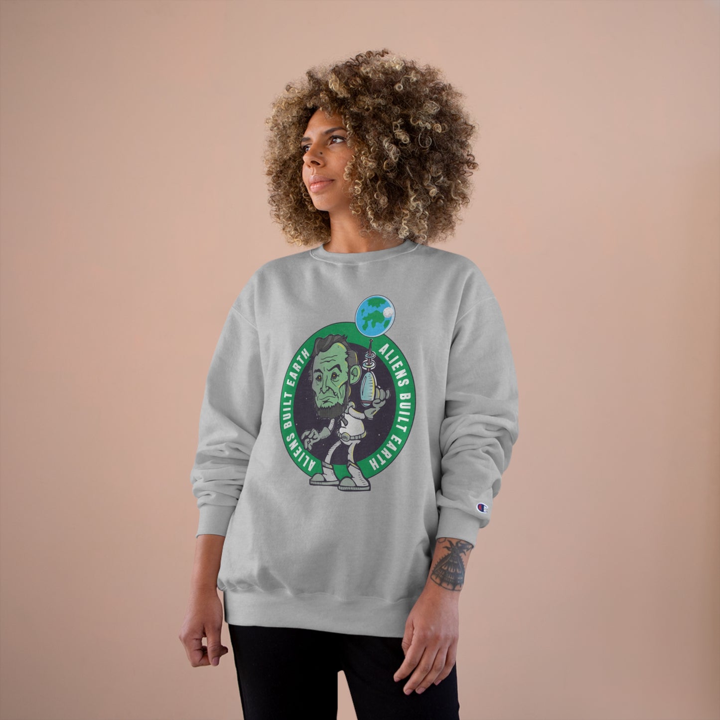 Aliens Built Earth Celtics Champion Sweatshirt