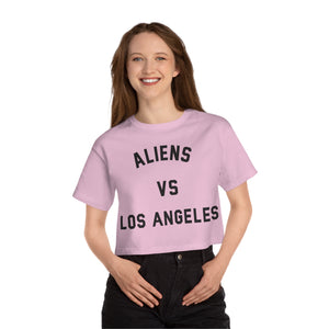 Champion Women's Cropped T-Shirt ALIENS vs Los Angeles