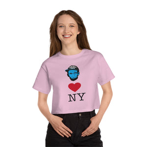 Aliens love NYC Champion Women's Heritage Cropped T-Shirt