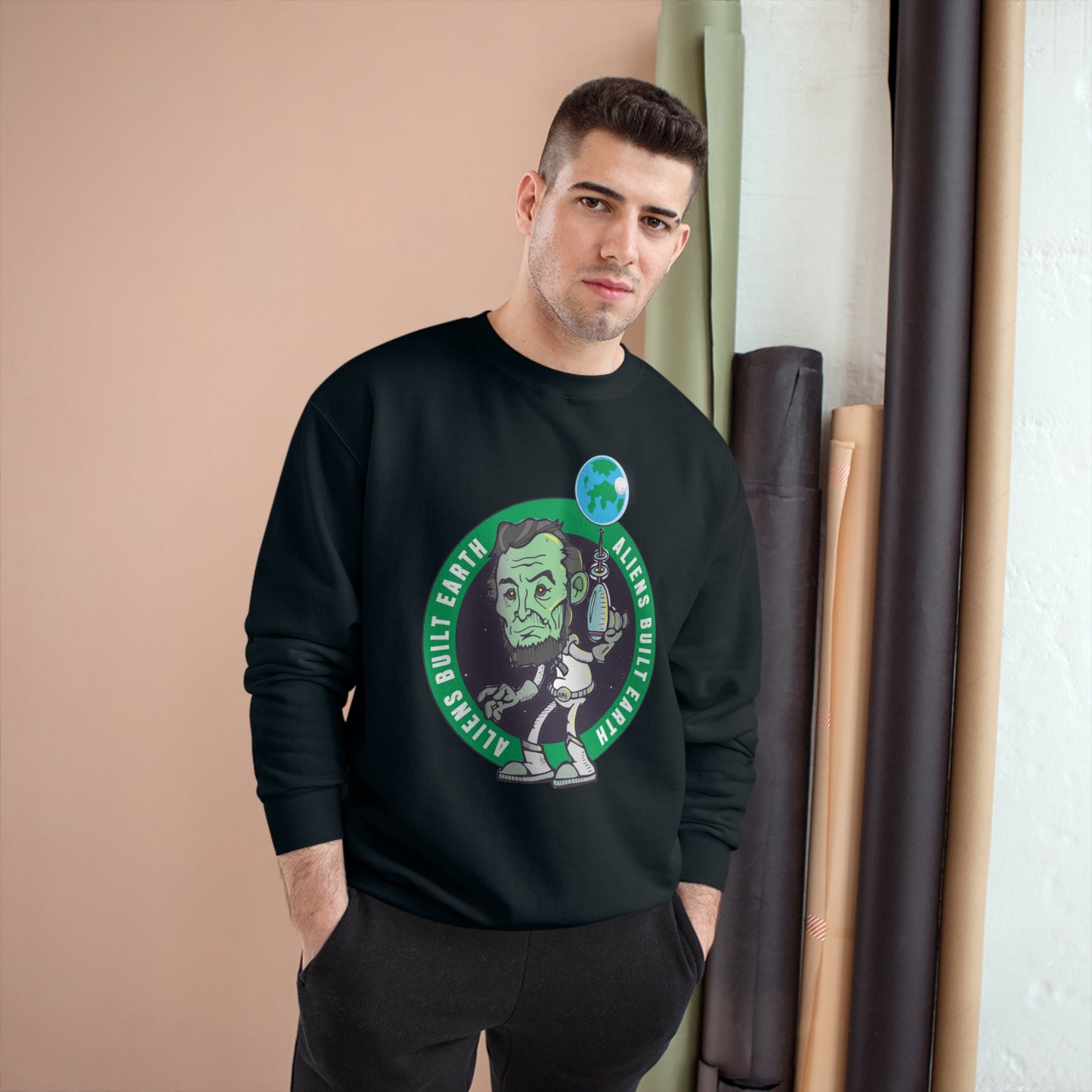 Aliens Built Earth Celtics Champion Sweatshirt