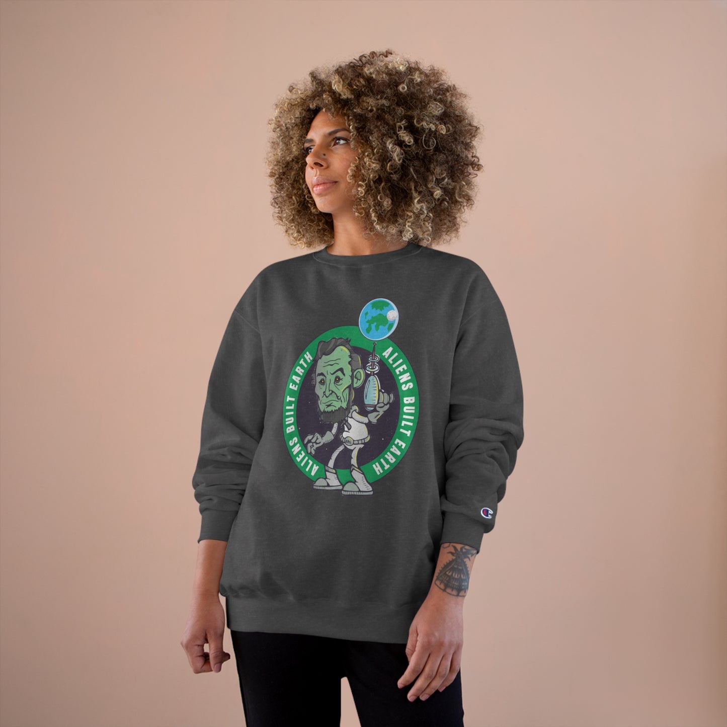 Aliens Built Earth Celtics Champion Sweatshirt