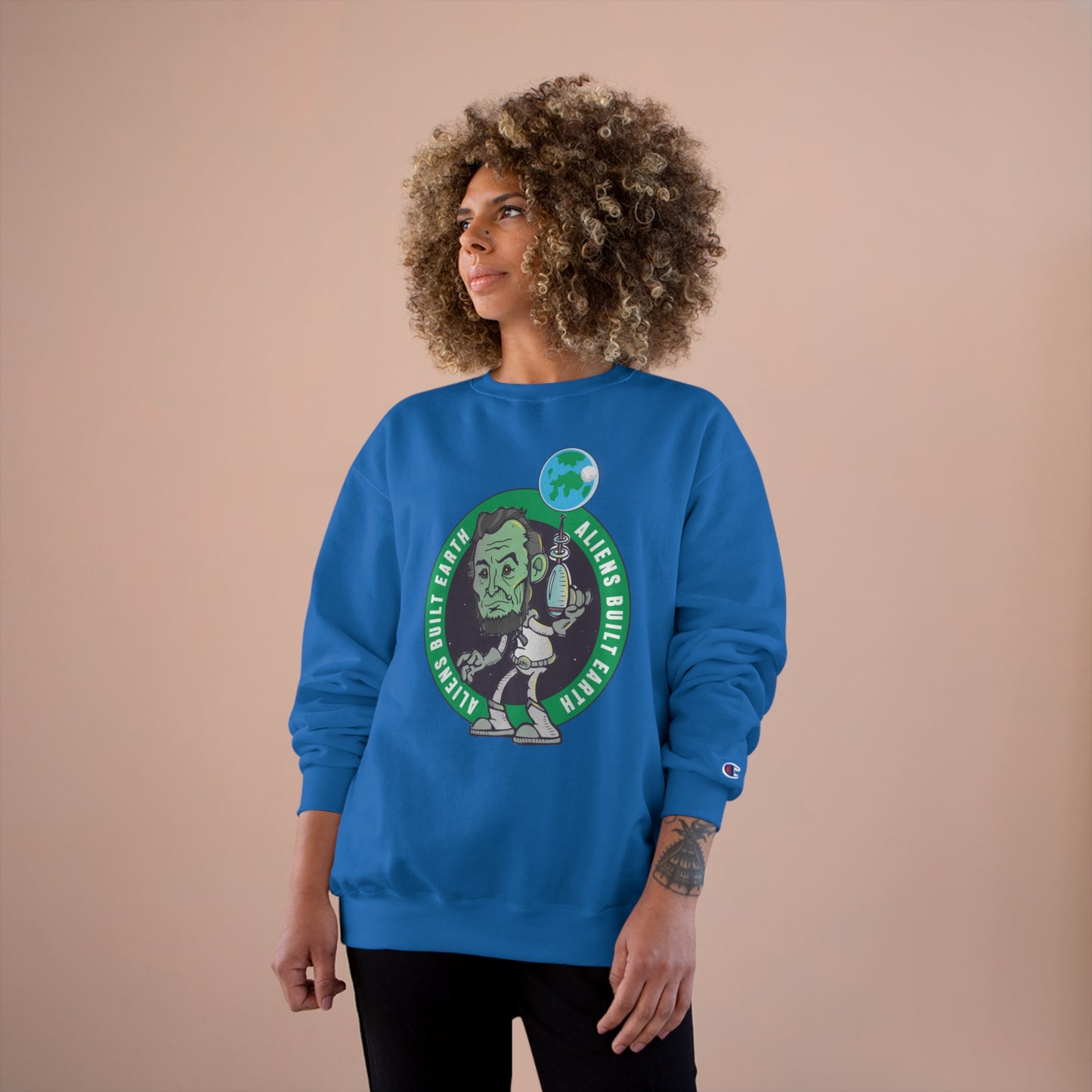 Aliens Built Earth Celtics Champion Sweatshirt