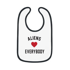 Aliens love Baby Contrast Trim Jersey Bib