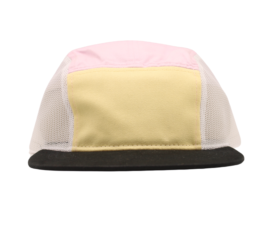 Pink and Yellow 5 Panel Mesh Trucker