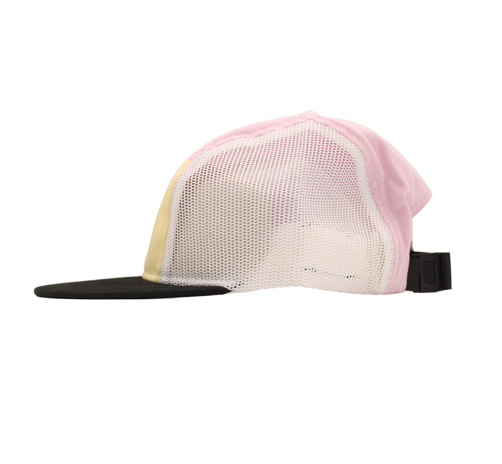 Pink and Yellow 5 Panel Mesh Trucker