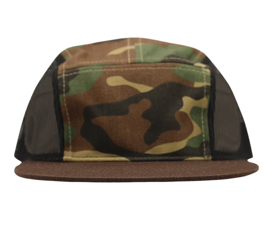 Camo 5 panel trucker