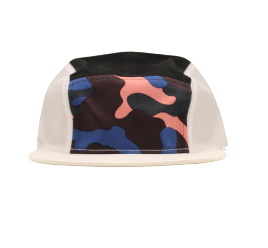 White Camo 5 panel trucker