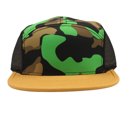 Lime 5 Panel Camo Runner caps