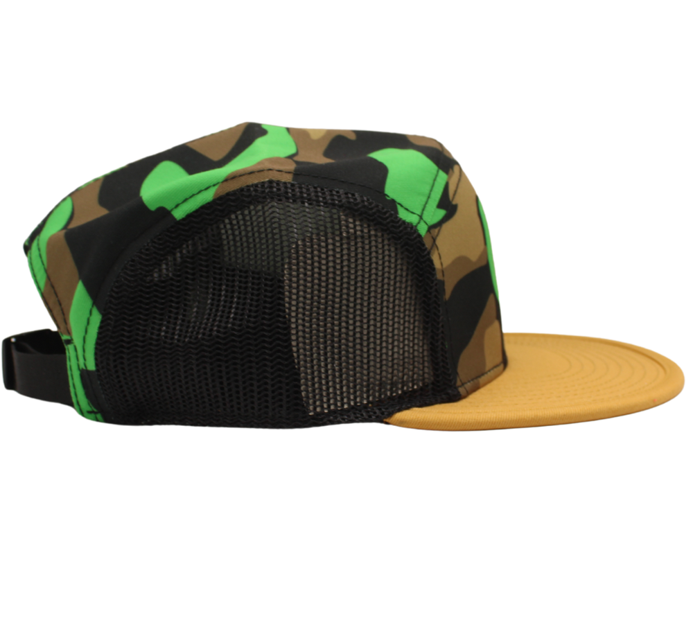 Lime 5 Panel Camo Runner caps