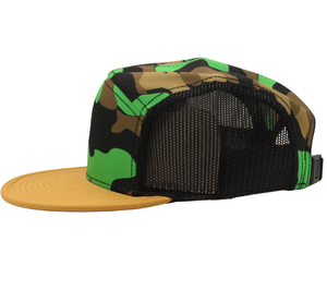 Lime 5 Panel Camo Runner caps