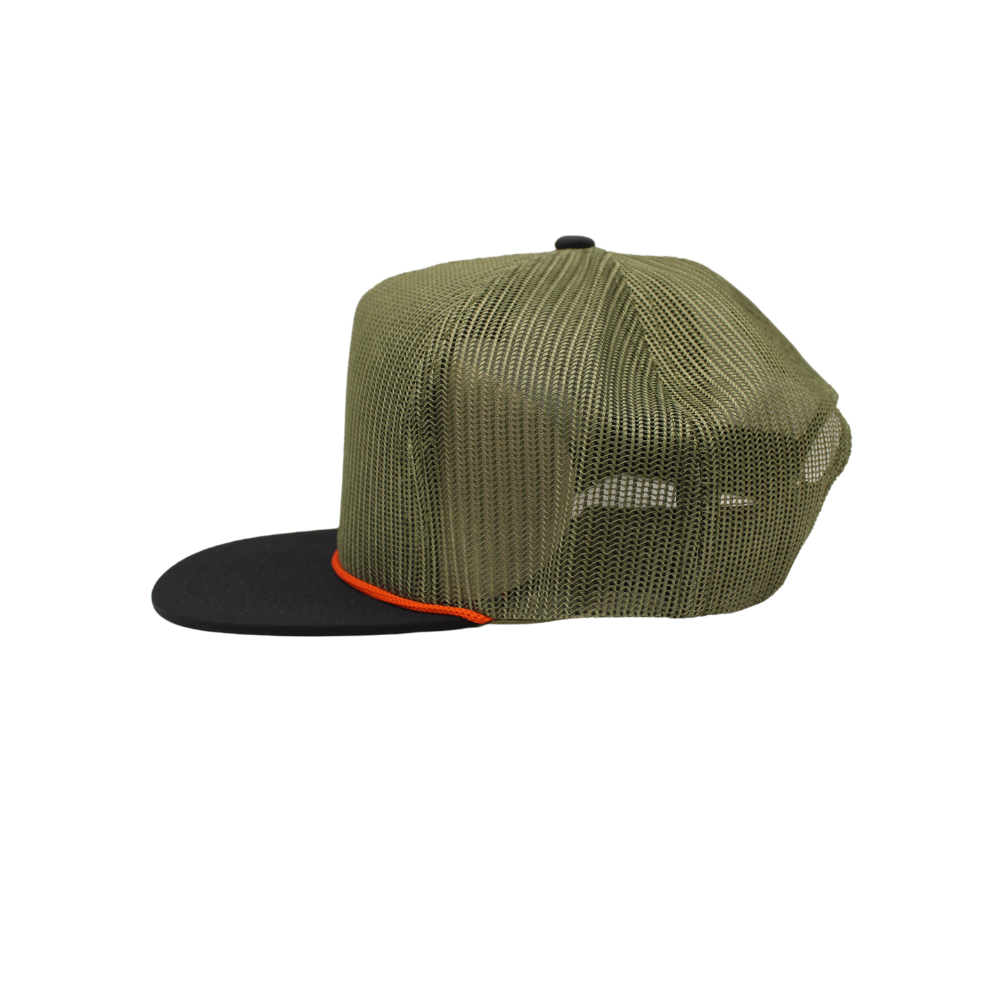 Blank Trucker Mesh Olive Orange Rope Snapback