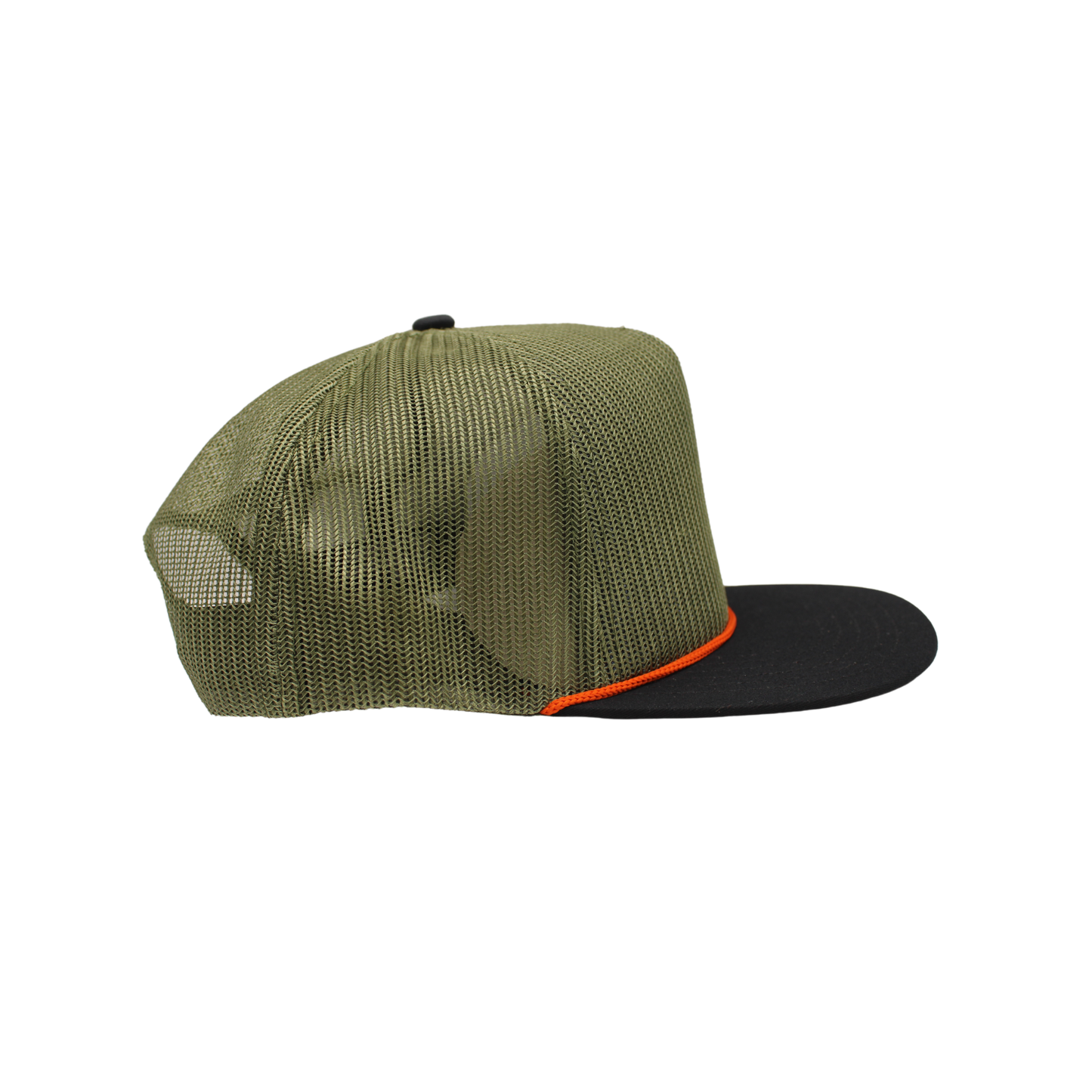 Blank Trucker Mesh Olive Orange Rope Snapback