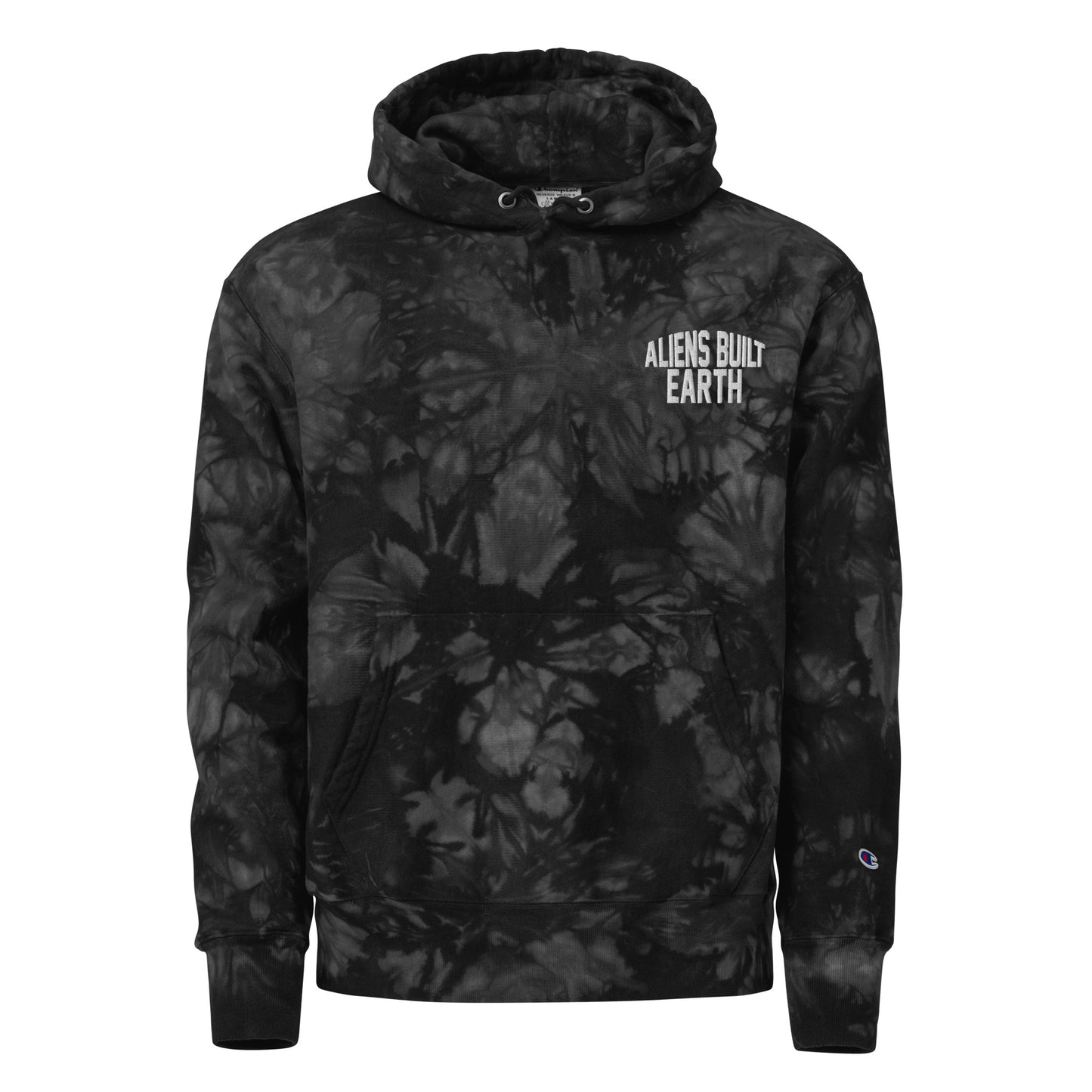 Aliens Built Earth Unisex Champion tie-dye hoodie