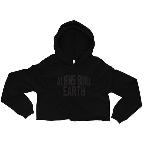 Aliens Built Earth Crop Hoodie