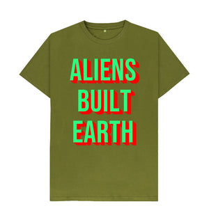 Moss Green Aliens Built Earth Tee Font on Font