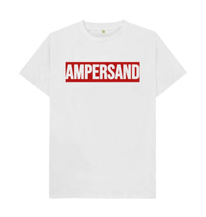 White Ampersand Tee Front to back