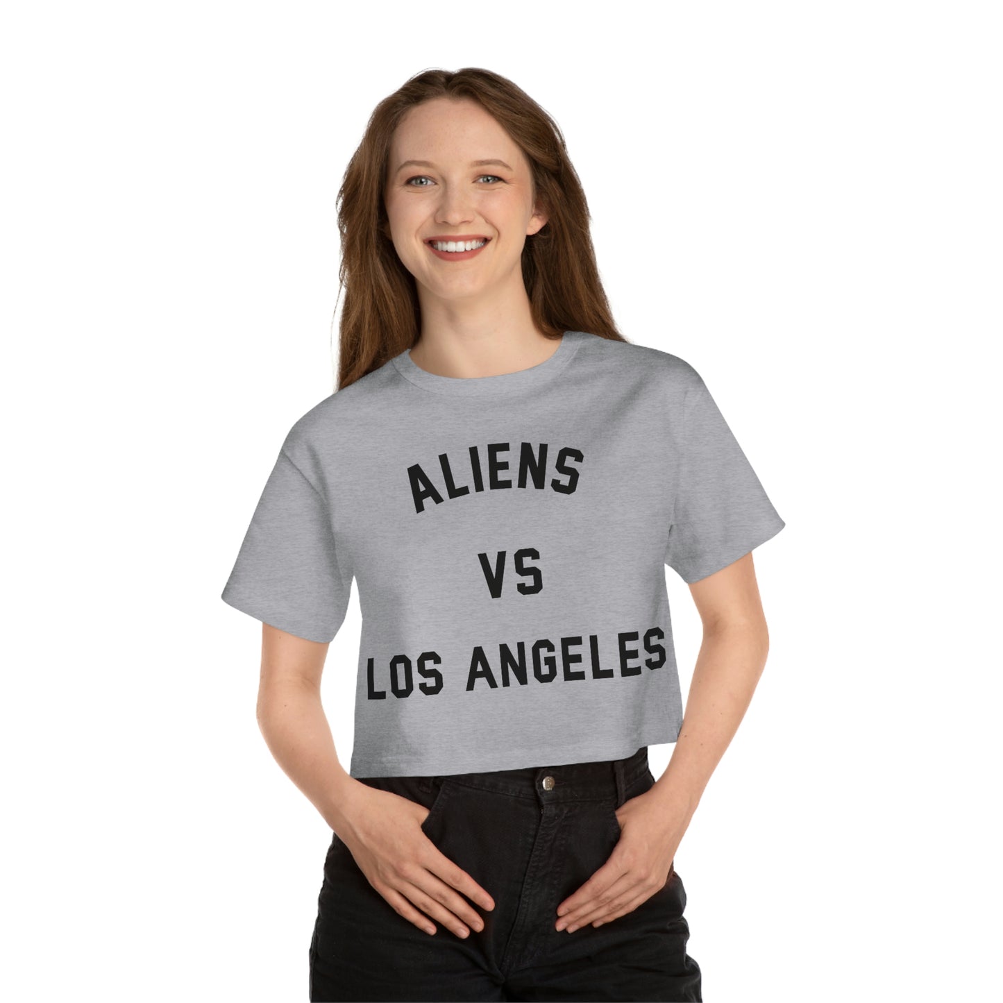 Aliens vs Los Angeles Women's Cropped Champion Tee