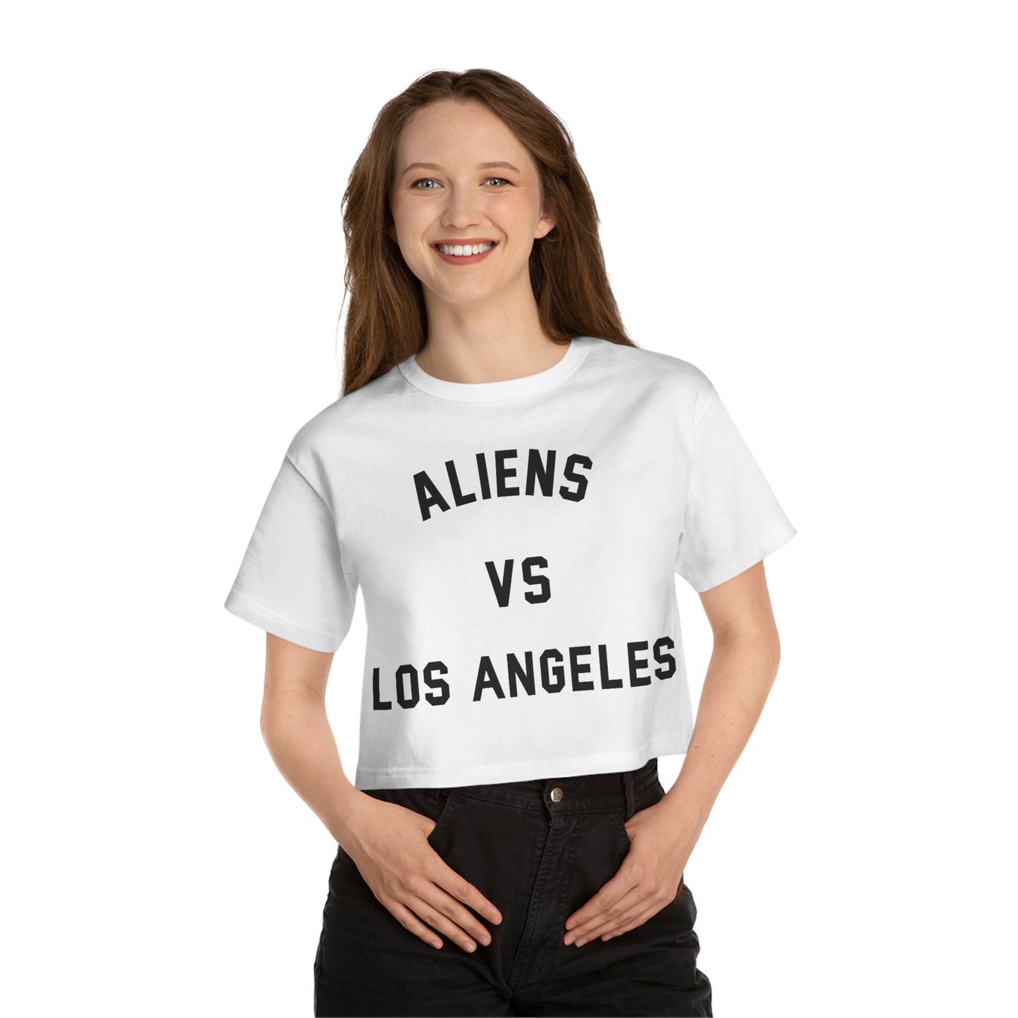 Aliens vs Los Angeles Women's Cropped Champion Tee