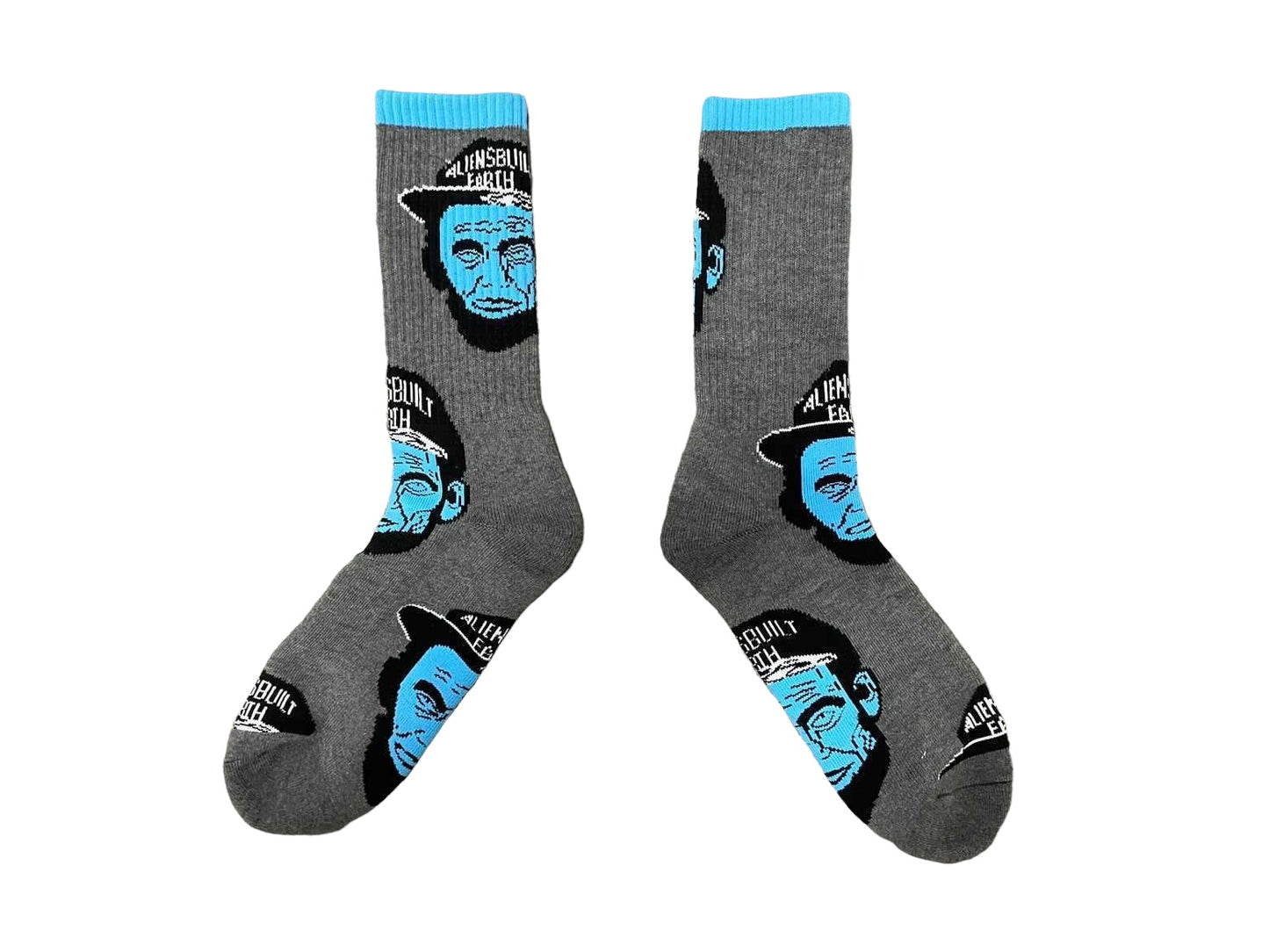 Aliens Built Earth Socks Blue