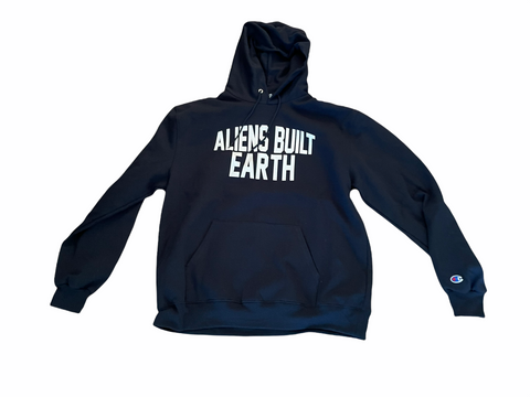 Aliens Built Earth Champion Hoodie Navy