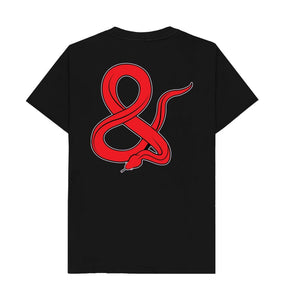 Black Ampersand Tee Front to back