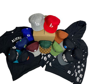 Mystery Box 4 hats, 1 Tee, 1 Sweatshirt, 1 Champion Alien Hoodie 148-$154