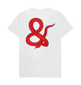 White Ampersand Tee Front to back