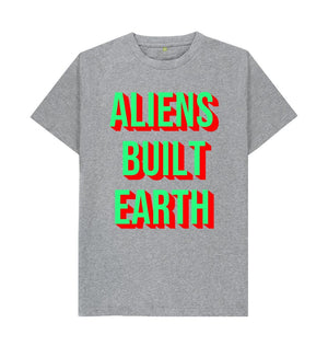 Athletic Grey Aliens Built Earth Tee Font on Font